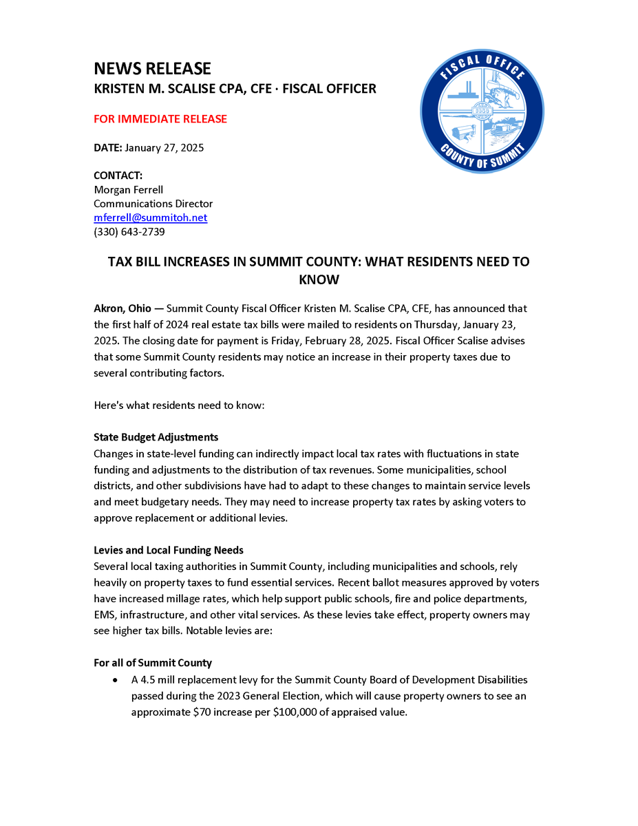 Kristen Scalise CPA, Summit County Fiscal Officer tweet media