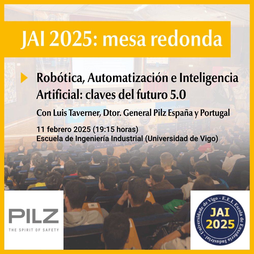 Pilz_ES_PT's tweet photo. 🗣 "Robótica, Automatización e Inteligencia Artificial: claves del futuro 5.0" es el título de la mesa redonda en la que participará nuestro director general, @luistaverner, el 11 de febrero con motivo de las @JAI_UVIGO. ¿Nos vemos en las #JAI2025?
👉 https://t.co/nGZxCyuZ6j https://t.co/1mcywd8QaA