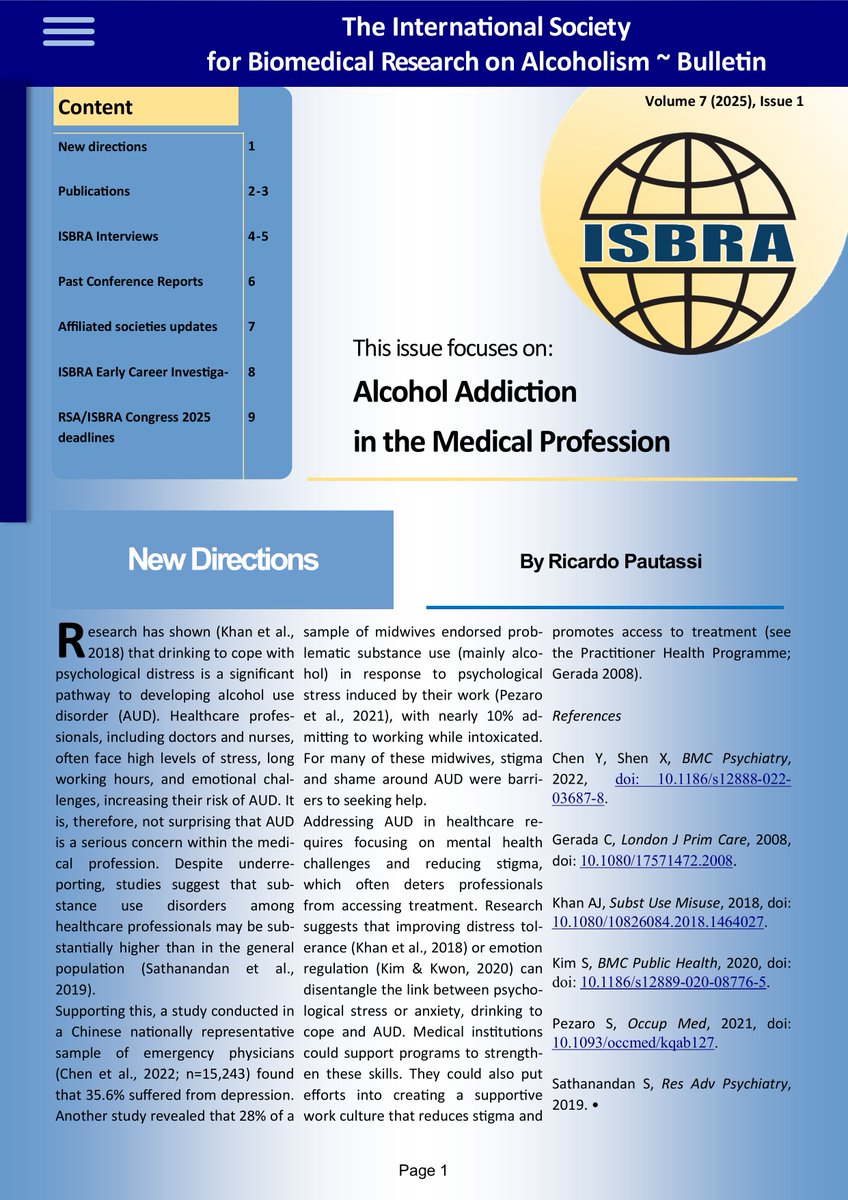 First ISBRA Bulletin of 2025!

In this issue, we explored the topic of #Alcohol #Addiction in the Medical Profession⬇

linkedin.com/posts/isbracom…

<a href="/RSAposts/">RSoA</a> <a href="/rsa_education/">RSAEducation</a> <a href="/WHO/">World Health Organization (WHO)</a> #APSAAR <a href="/Movendi_Int/">Movendi International</a> 

#AlcoholResearch #AlcoholAwareness #AlcoholAddiction