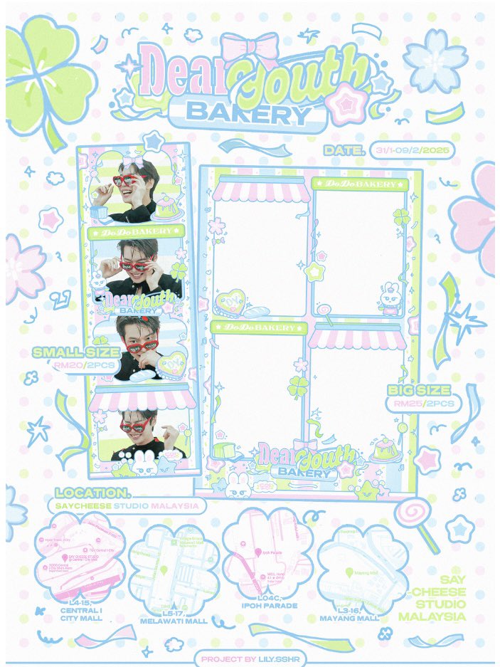 saycheesemy's tweet photo. 𝗗𝗲𝗮𝗿 𝗬𝗼𝘂𝘁𝗵 𝗕𝗮𝗸𝗲𝗿𝘆 𝗶𝗻 𝗠𝗮𝗹𝗮𝘆𝘀𝗶𝗮 🍀

_____________________
Date: 31.1.2025- 9.2.2025
Freebie : Doyoung photostrip

🌀SayCheese Studio Malaysia
-Central I City Mall
-Melawati Mall
-Ipoh parade Mall
-Mayang Mall

#NCTMalaysia #NCT127 #Doyoung https://t.co/GahRSe1uUF