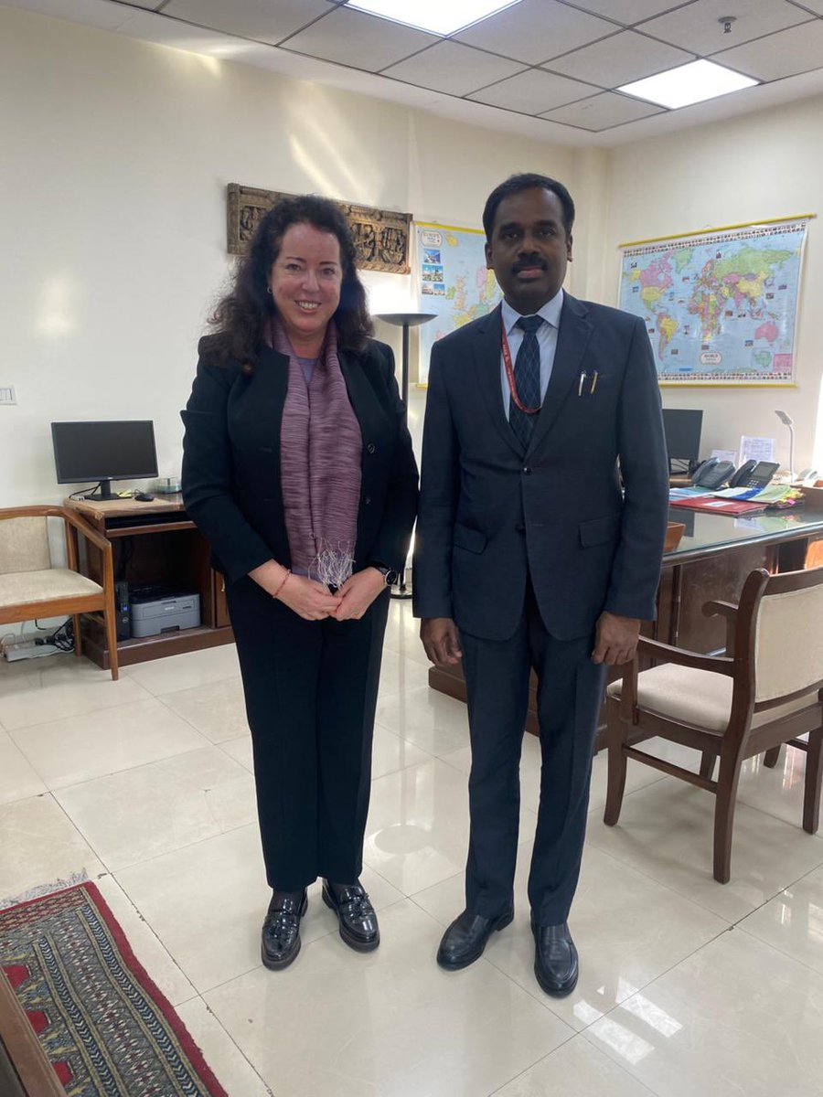 SwissEmbassyIND's tweet photo. The Ambassador @MayaTissafi met the Joint Secretary Central Europe @AnandPrakashIFS today to prepare the 13th round of Indo-Swiss foreign office consultations.
#Switzerland🇨🇭 looks forward to strengthen the bilateral ties between 🇨🇭and 🇮🇳. https://t.co/s2lBZcfCqK