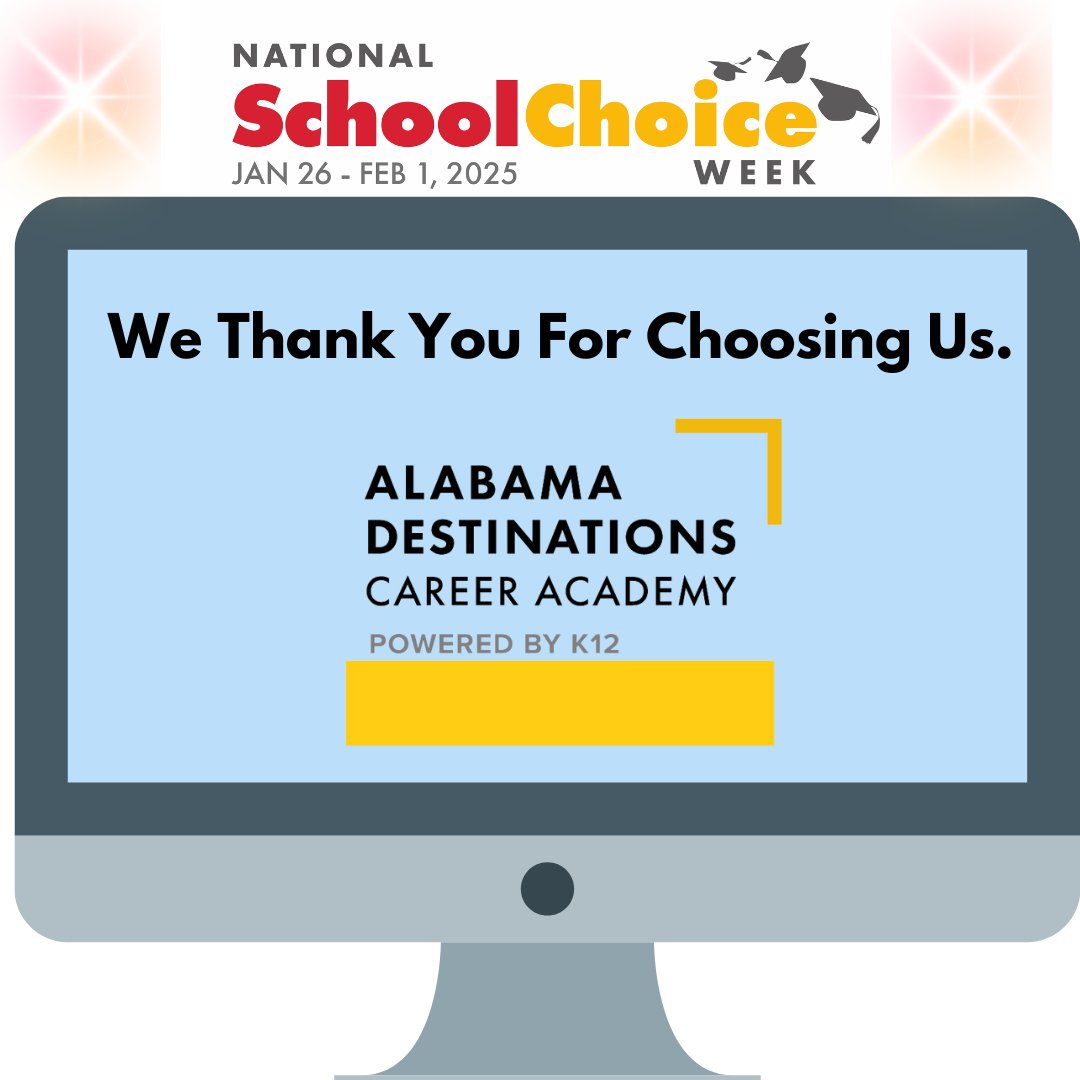 aldcachiefs's tweet photo. Celebrating National School Choice Week! A heartfelt thank you to our dedicated students, supportive families, and committed staff for choosing Alabama Destinations Career Academy. You all make our school community a vibrant place to learn! #NationalSchoolChoiceWeek #ALDCA🏫👨🎓🍎 https://t.co/3jngwyBbBu