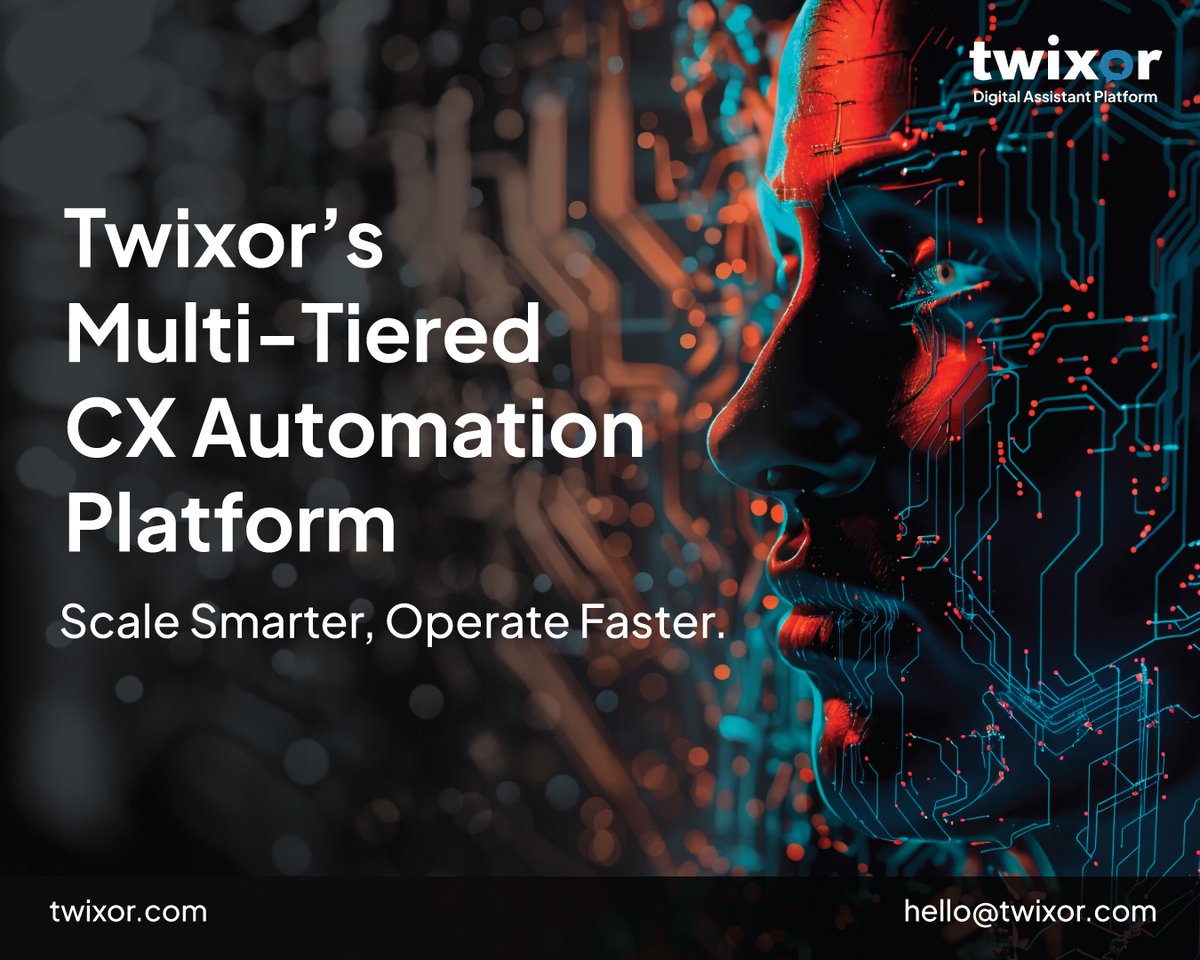 twixor_digital's tweet image. Smarter CX Starts Here! 🤖

With Twixor’s Multi-Tiered CX Automation Platform, automate workflows, enhance engagement, and deliver seamless customer interactions – all under one roof.

📈 Scale your business smarter - zurl.co/AX64b   

#cxautomation #