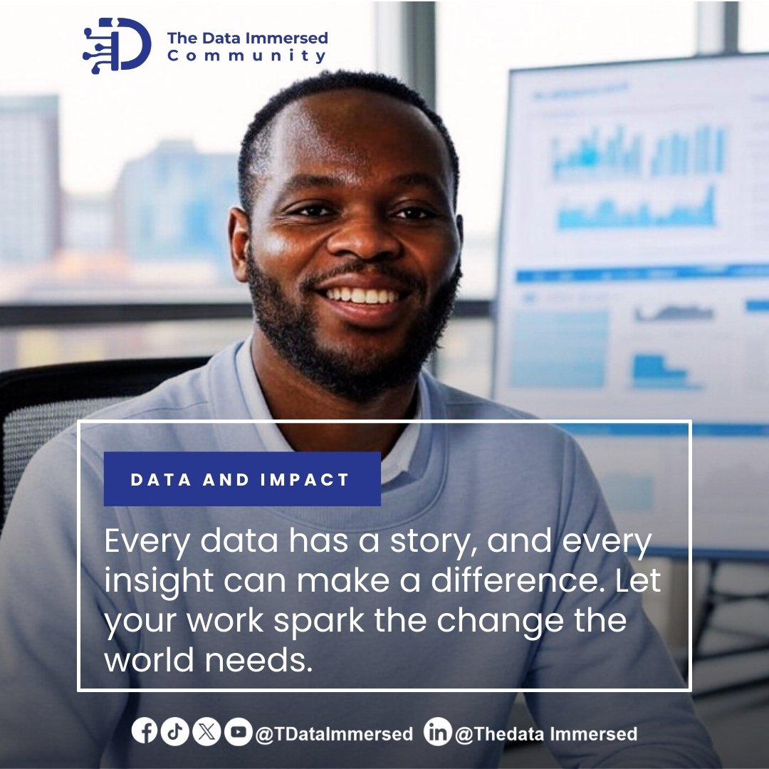 TDataImmersed's tweet image. Keep asking questions, finding patterns, and making an impact—because the world needs your brilliance.

#TDI #TDataImmersed #Data #Impact