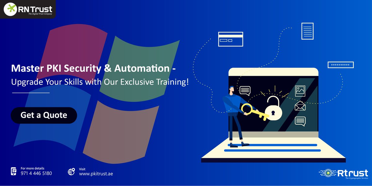rntrustme's tweet image. Unlock the Power of Microsoft ADCS: A Hands-On Technical Workshop. Dive deep into Microsoft Active Directory Certificate Services and gain expert knowledge on certificate management, including issuing, revoking. Register: pkitrust.ae