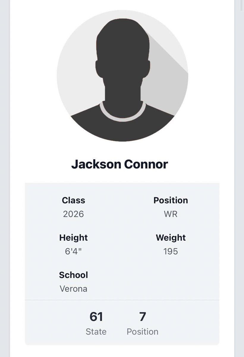 Jackson (@jackson_connor1) on Twitter photo Thank you <a href="/PrepRedzoneWI/">Prep Redzone Wisconsin</a> for ranking me #7 WR in Wi. So much more work to do!
<a href="/AllenTrieu/">Allen Trieu</a>
<a href="/MJ_NFLDraft/">Mark Johnson</a>
<a href="/CatsCoachRiley/">Andrew Riley 🏈</a> Thank you <a href="/PrepRedzoneWI/">Prep Redzone Wisconsin</a> for ranking me #7 WR in Wi. So much more work to do!
<a href="/AllenTrieu/">Allen Trieu</a>
<a href="/MJ_NFLDraft/">Mark Johnson</a>
<a href="/CatsCoachRiley/">Andrew Riley 🏈</a>
