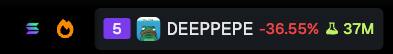 deeppepe_sol's tweet photo. 🔥 $DEEPPEPE is trending top 5 on geckoterminal

https://t.co/js5J5xnrnr https://t.co/9zzzgqeRow