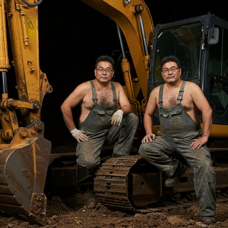 AI生成：重機を見かけるとワクワクします！