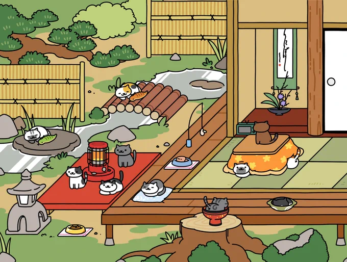 にわさきに遊びにきてね!→ ※アプリを持っていない人はこちら→ ねこいっぱいいる #ねこあつめ #ねこあつめ2