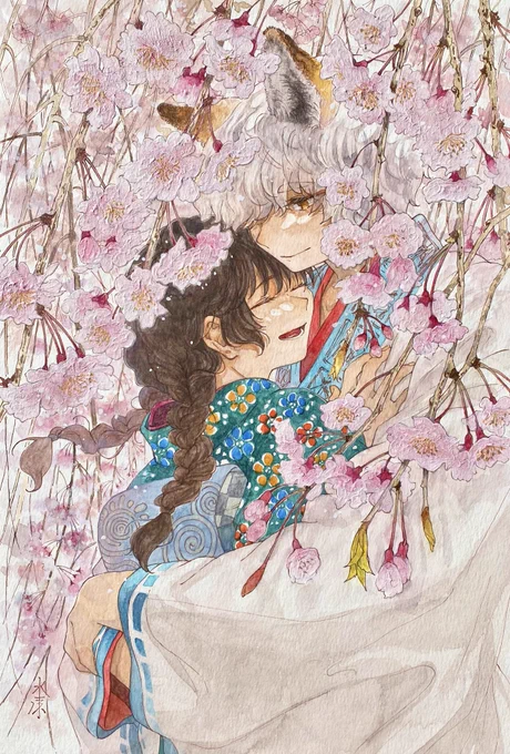 『 めでたきこと 』 (2024年3月制作) ※再掲 こちらも #四季着彩 で展示させていただきます 大好きな着物への想いをたくさん詰め込んだ作品です。