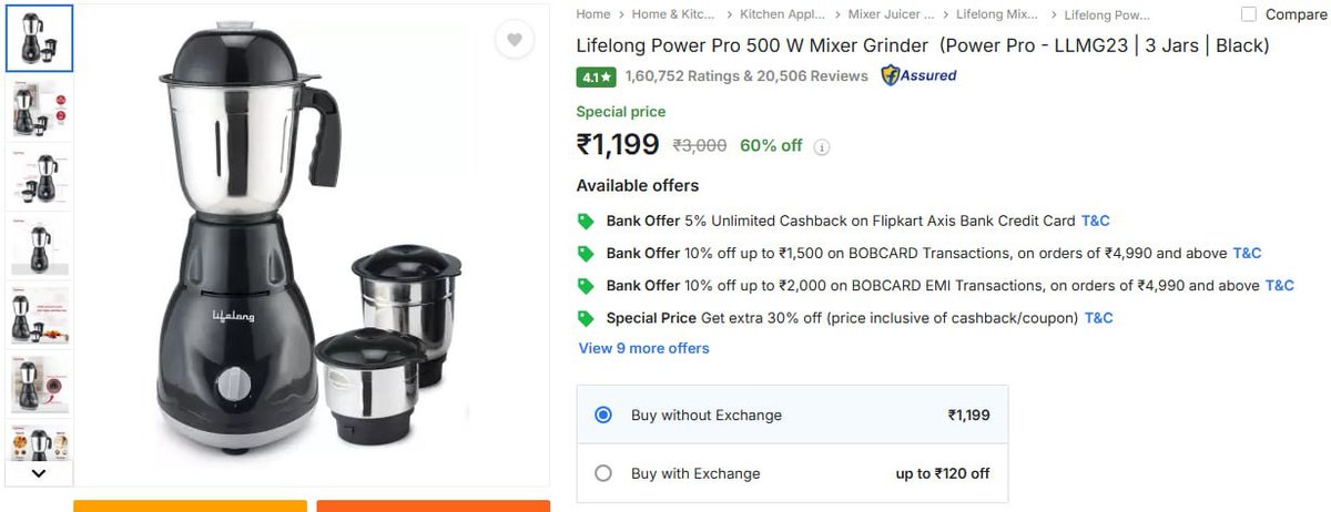 Flipkart | Lifelong Power Pro 500 W Mixer Grinder At Rs.1,199

👉fkrt.co/dn3fQc

Pigeon 15024 500 W Juicer Mixer Grinder  At Rs.1,799

👉fkrt.co/VN1wRt

#buyingcontent #SK25 #EarnWhileYouNAP