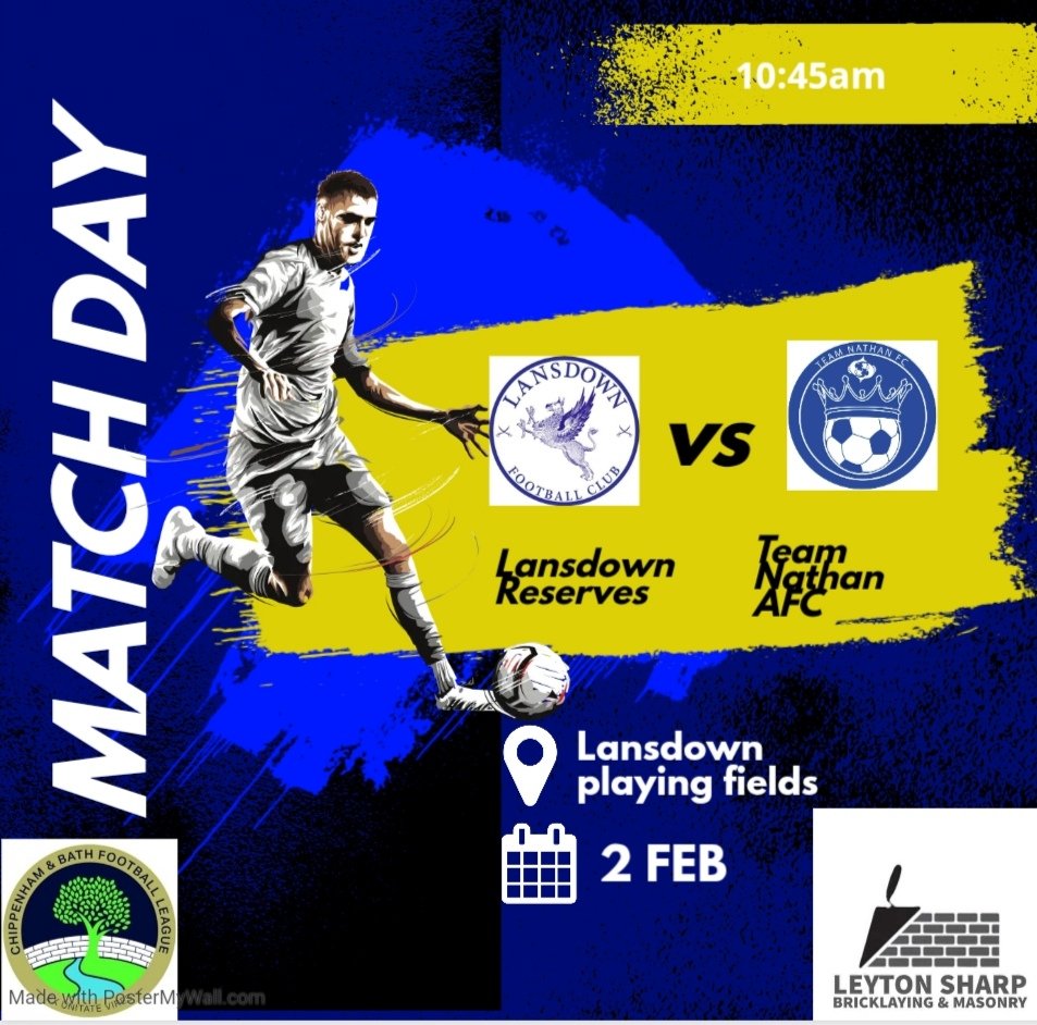 Our upcoming fixture for this Sunday, fingers crossed the weather improves 💛💙⚽