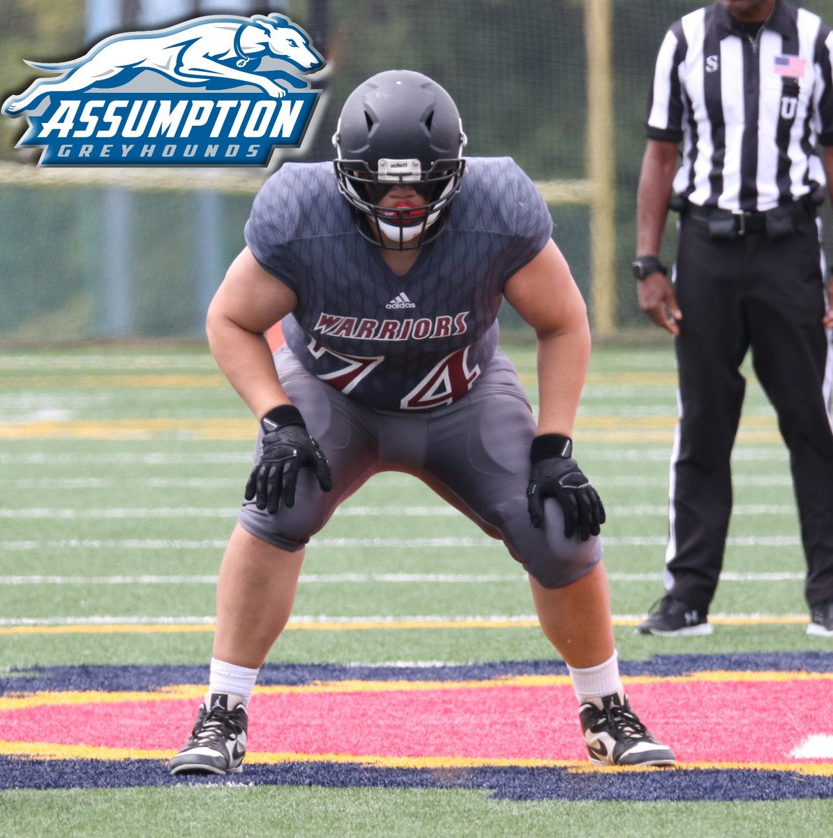 NJWarriorsFB's tweet photo. Congratulations to offensive lineman Cameron McDuffie on continuing his football career at Assumption University! @CameronMcDuff10 @BRHSScotties @brhsathletics @CoachC_NJW @AssumptionFB https://t.co/C5QRPnbUNC