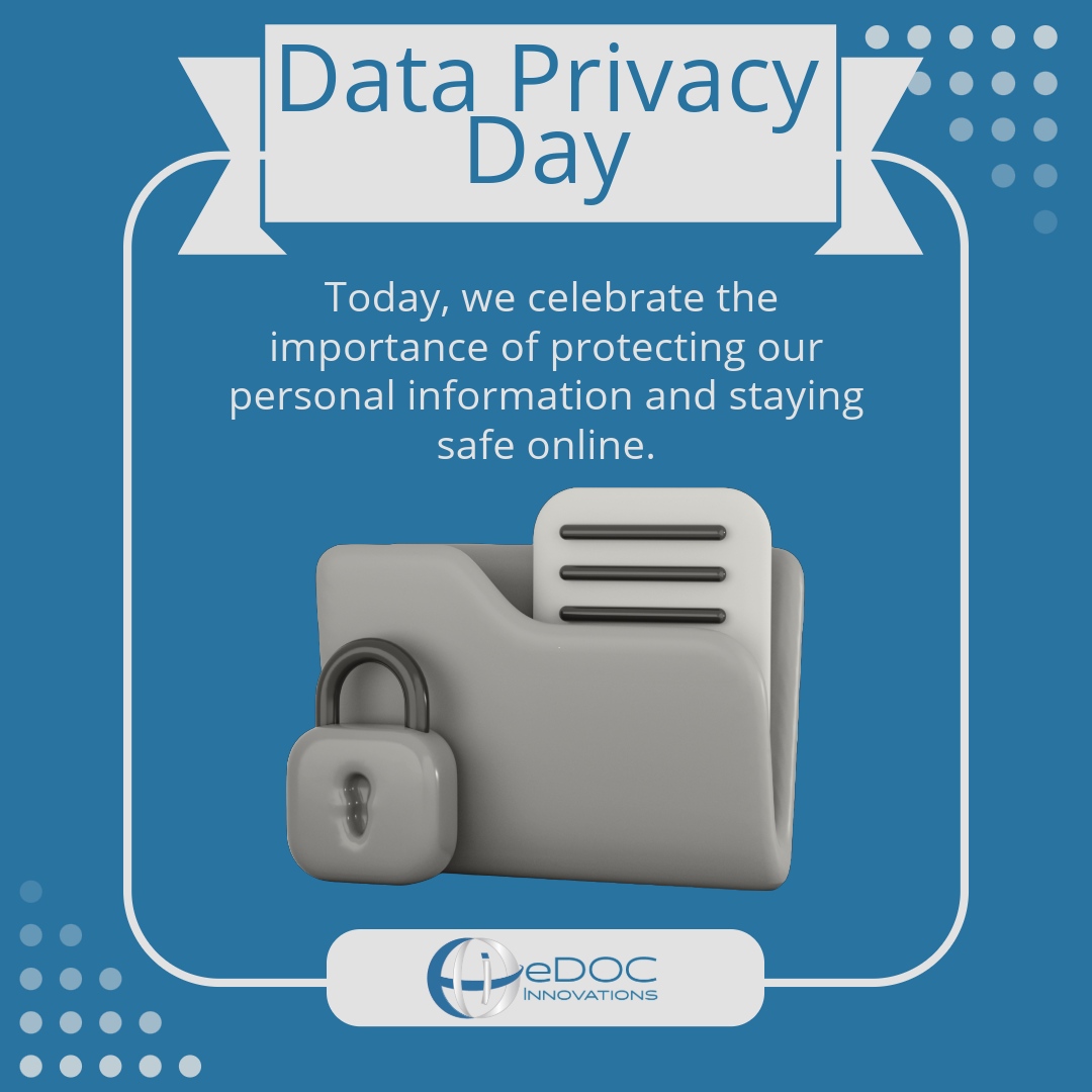 eDOCInnovations's tweet photo. Happy Data Privacy Day! 

🛡️ Today, we celebrate the importance of protecting our personal information and staying safe online. Remember to update your passwords, review your privacy settings, and stay informed about data security best practices. Let's make the digital world ... https://t.co/sWsVQaV95f