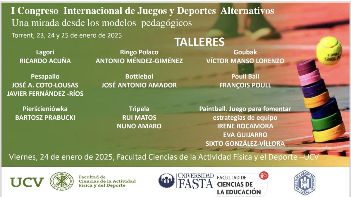 Víctor Manso-Lorenzo (@ef_140) on Twitter photo Muchas gracias por la oportunidad de participar enseñando <a href="/goubak_sport/">GOUBAK ®</a> en el I Congreso Internacional de Juegos y Deportes Alternativos celebrado en <a href="/UCV_svm/">Universidad Católica de Valencia</a> <a href="/safd_ucv/">Servicio de Deportes UCV</a> <a href="/giepafs/">Giepafs</a> Talleres nacionales e internacionales🔝 con participantes muy entregados 💪🏻 A por más ediciones🤝🏻 Muchas gracias por la oportunidad de participar enseñando <a href="/goubak_sport/">GOUBAK ®</a> en el I Congreso Internacional de Juegos y Deportes Alternativos celebrado en <a href="/UCV_svm/">Universidad Católica de Valencia</a> <a href="/safd_ucv/">Servicio de Deportes UCV</a> <a href="/giepafs/">Giepafs</a> Talleres nacionales e internacionales🔝 con participantes muy entregados 💪🏻 A por más ediciones🤝🏻