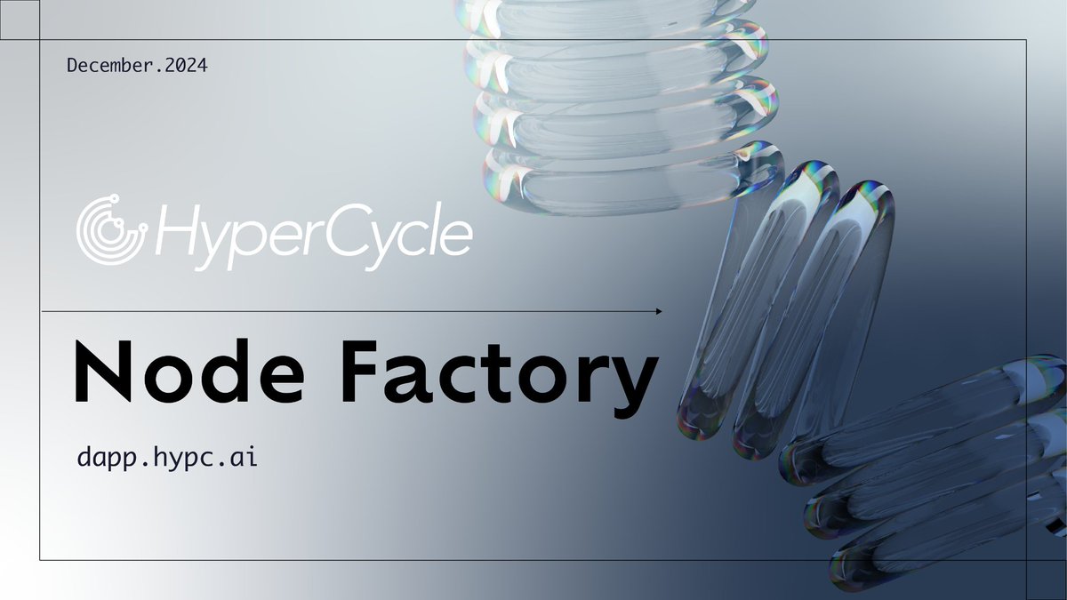 🌐 Hypercycle is building essential components enabling the Internet of AI—a secure, P2P multi-agent network.

While the spotlight shines on siloed AI models like #DeepSeekR1, we're calling on AI developers—from solo innovators to large enterprises—to establish a Node Factory.