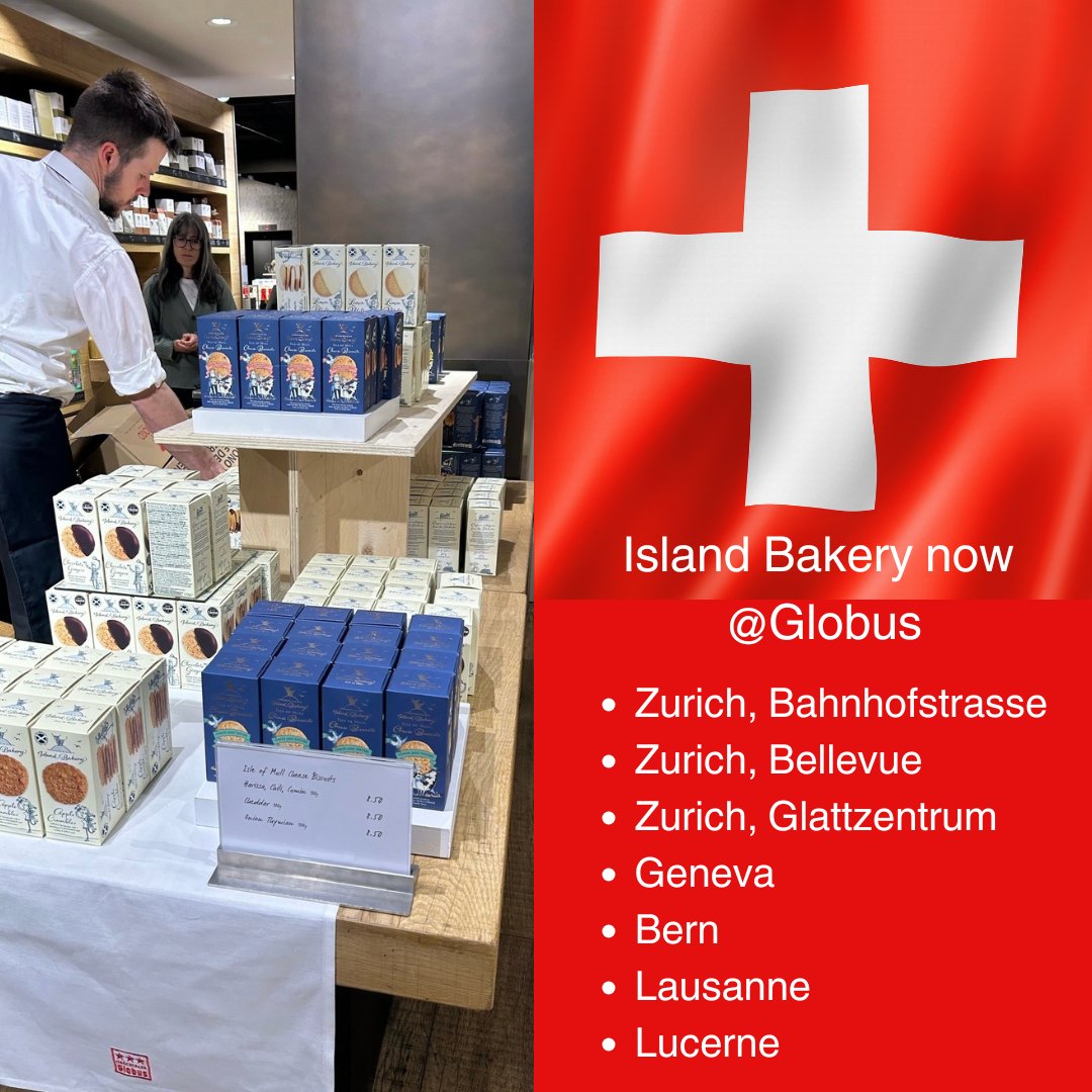 We are delighted that our biscuits are now available in the prestigious Swiss department store, @Globus in the 7 locations listed.