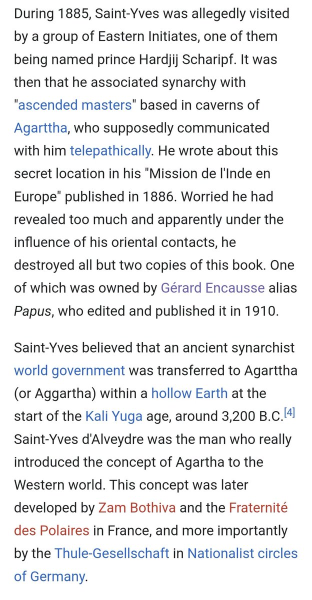 DavidTaormia's tweet image. The most substantial early use of the word #synarchy comes from the writings of Alexandre Saint-Yves d&apos;Alveydre (1842–1909), who used the term in his book La France vraie to describe what he believed was the ideal form of government.