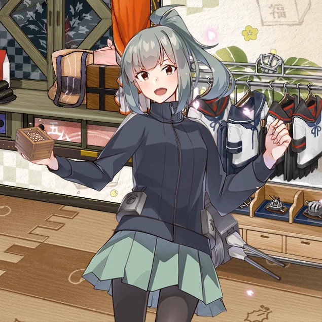 ヘソ出しに黒タイツという夕張のフェティッシュが黒ジャーになるとまた違った味わいになろうというもの(真剣な顔 