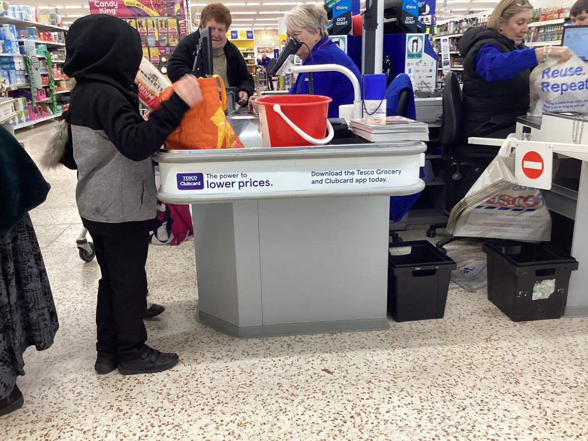 STHELENSPACE's tweet image. As part of our personal development curriculum - &quot;Beyond the class room&quot; some pupils enjoyed taking part in a community activity, bag packing at Tesco!  We raised funds for @NSPCC #ThisAP