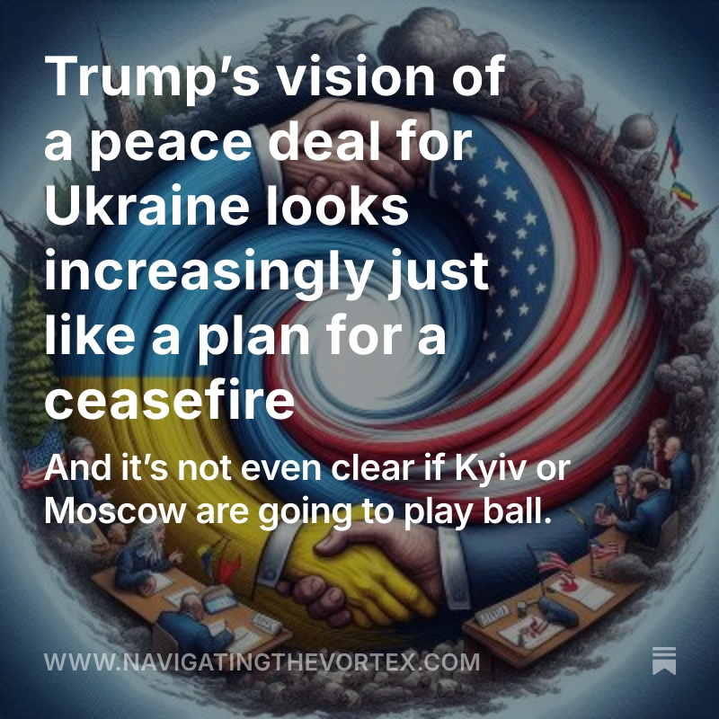Stefan Wolff (@stefwolff) on Twitter photo Trump's push for a ceasefire in Ukraine is the first serious attempt in nearly three years of war to end of the fighting -- but it is unclear whether it will bring sustainable peace: bit.ly/40Cgdja via <a href="/navvortex/">Navigating the Vortex</a>
#Trump #Russia #Ukraine #UkraineRussiaWar Trump's push for a ceasefire in Ukraine is the first serious attempt in nearly three years of war to end of the fighting -- but it is unclear whether it will bring sustainable peace: bit.ly/40Cgdja via <a href="/navvortex/">Navigating the Vortex</a>
#Trump #Russia #Ukraine #UkraineRussiaWar