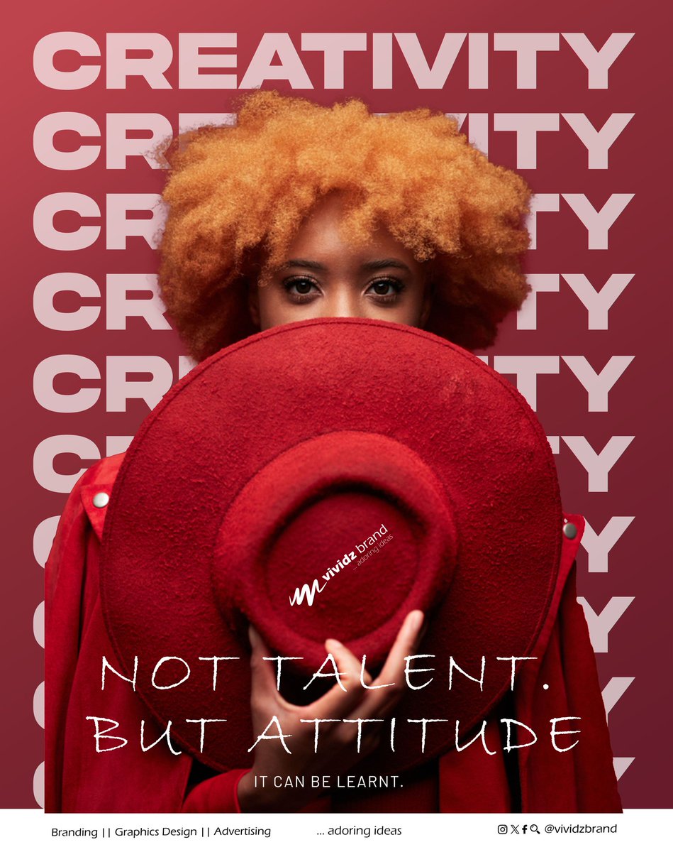 Vividz Brand (@vividzbrand) on Twitter photo Creativity is not Talent but Attitude
© <a href="/vividzbrand/">Vividz Brand</a> Follow for more ...
#graphicdesigner #designer #graphicdesignerinnigeria #logodesigner #graphics #logo Creativity is not Talent but Attitude
© <a href="/vividzbrand/">Vividz Brand</a> Follow for more ...
#graphicdesigner #designer #graphicdesignerinnigeria #logodesigner #graphics #logo