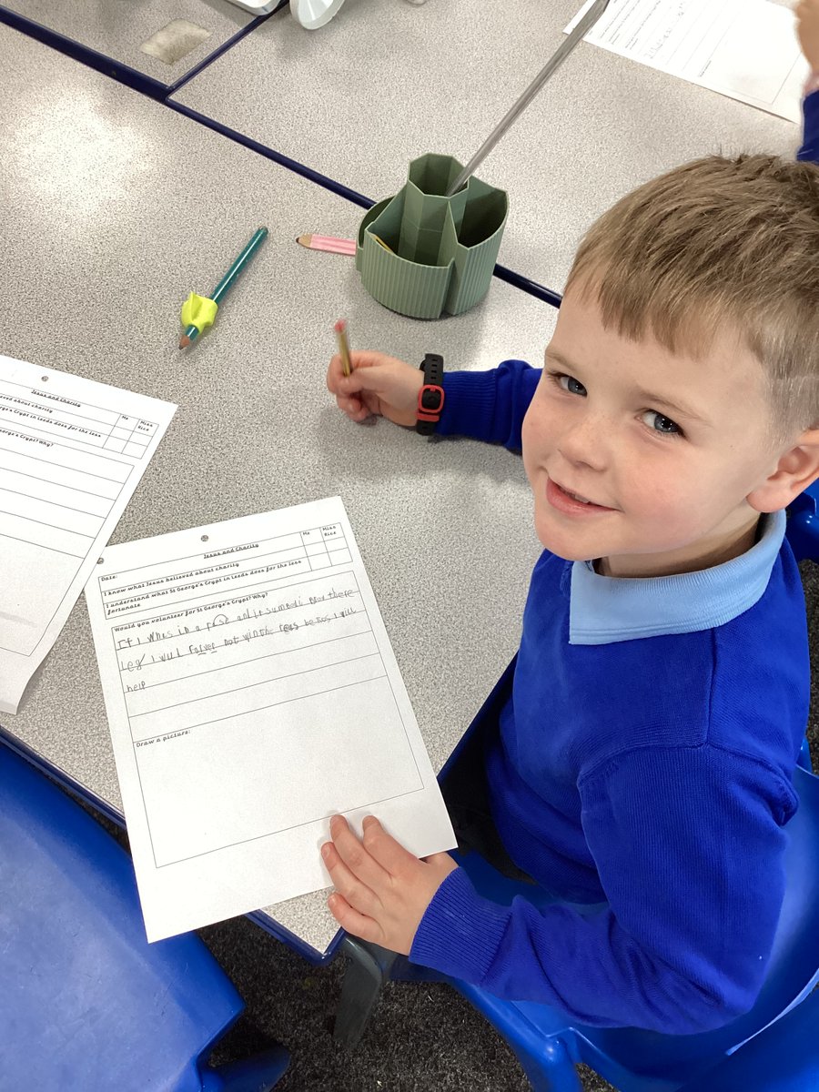 DCOEPS's tweet photo. Willow Class have been thinking about charity in RE and deciding if they would volunteer for St George’s Crypt when they are older! https://t.co/kSVAS1d9v2