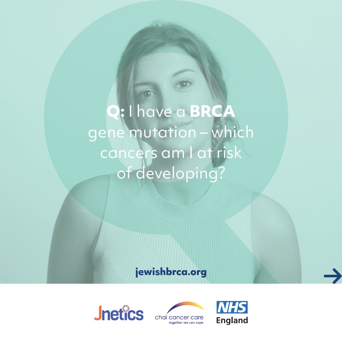 JewishBRCA's tweet photo. FAQ 💡 I have a BRCA gene mutation – which cancers am I at risk of developing? Swipe along to find out 👉

For more information on the free NHS BRCA testing kit, click the link below or get in touch today.

https://t.co/ZBzRwvfUjx https://t.co/biqW7pG2yP