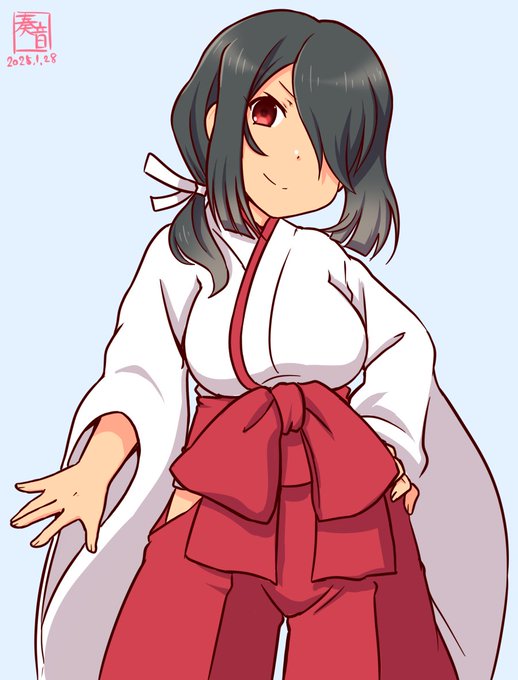 「こうやって貴様と共に過ごせて、俺もなんだか嬉しいぞ。
 宜しくお願いする! 頼むぞ!」

#艦これ版真剣お絵描き60分一本勝負_20250128
#熊野丸 