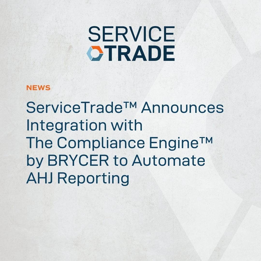 🚨 Exciting news!🚨 ServiceTrade has announced an integration with The Compliance Engine by <a href="/MYBRYCER/">BRYCER</a>. Discover how this integration boosts efficiency and simplifies compliance: ow.ly/nz3V50UOnQg

#ServiceTrade #BrycerCompliance #FireSafety #ComplianceSimplified #LifeSafety