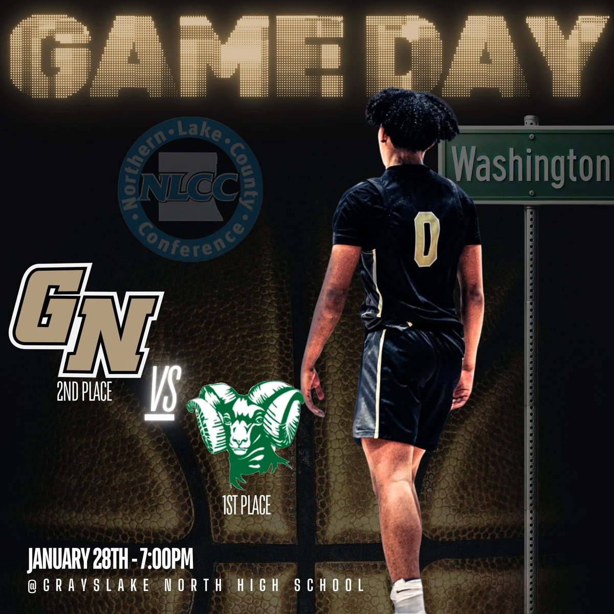 🚨GAME DAY🚨
🆚 <a href="/GCentralHoops/">Rams Basketball</a> 
📍: Grayslake North High School
⏰: 7:00PM
📺: fan.hudl.com (Search GNHS)
📒: In tonight’s battle for the top of the conference the Knights will be playing their 3rd straight NLCC game against a team in 1st place in the NLCC.