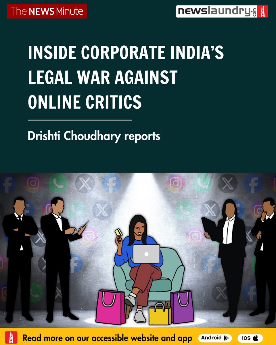 newslaundry (@newslaundry) on Twitter photo Many consumers take to social media to pressure companies to act over their concerns.
Not every post is seen as a complaint.
<a href="/drishtispeaks/">Drishti Choudhary</a> unpacks private companies’ legal battle against online criticism.
newslaundry.com/2025/01/28/the… Many consumers take to social media to pressure companies to act over their concerns.
Not every post is seen as a complaint.
<a href="/drishtispeaks/">Drishti Choudhary</a> unpacks private companies’ legal battle against online criticism.
newslaundry.com/2025/01/28/the…