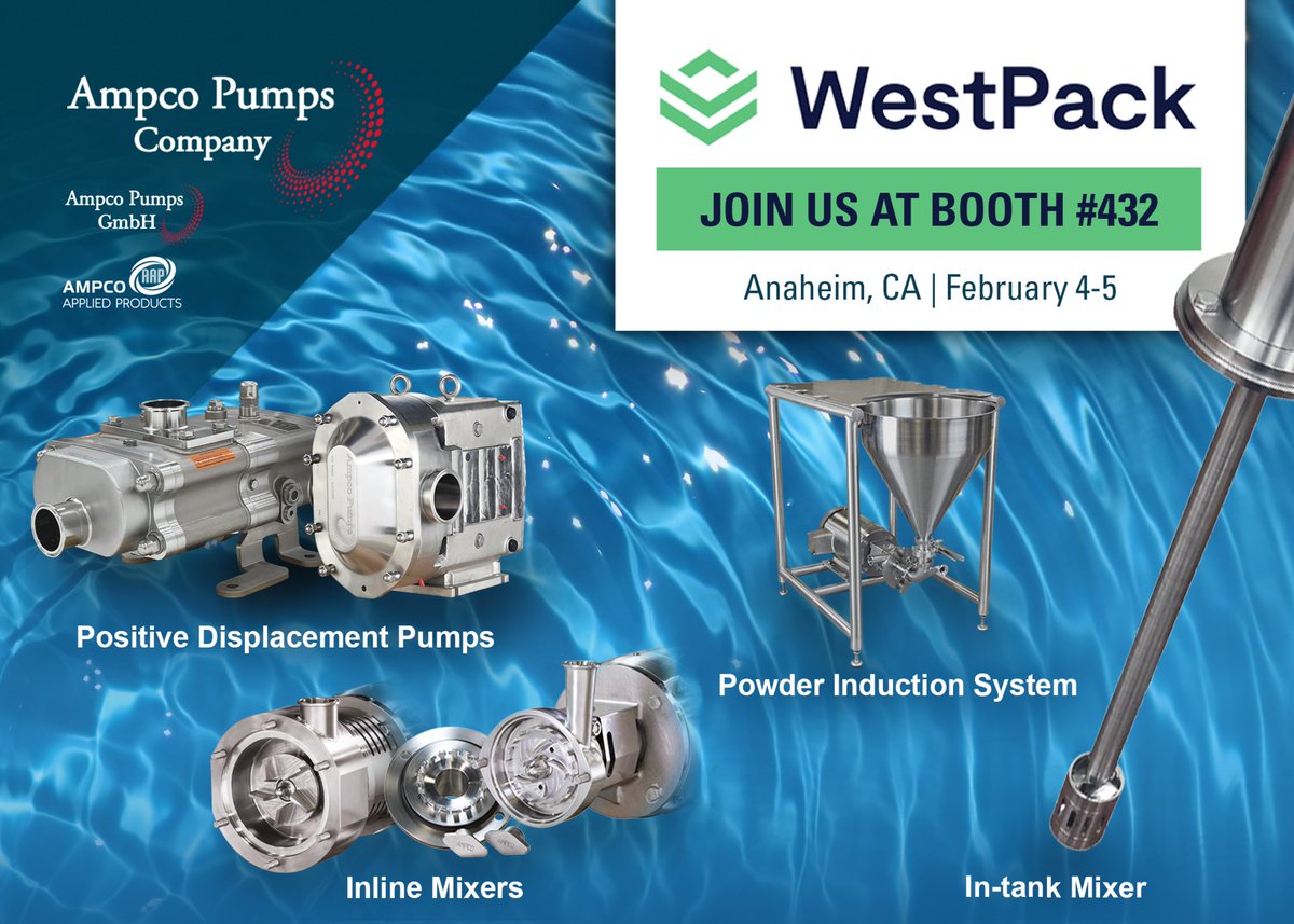 AmpcoPumps's tweet image. Visit #AmpcoPumps BOOTH 432 February 4-5, 2025, at #WestPack in Anaheim, CA.

Here&apos;s a sneak preview of what is waiting for you: ampcopumps.com/westpack-2025/

#DiscoverEngineerBuild #SMExpo