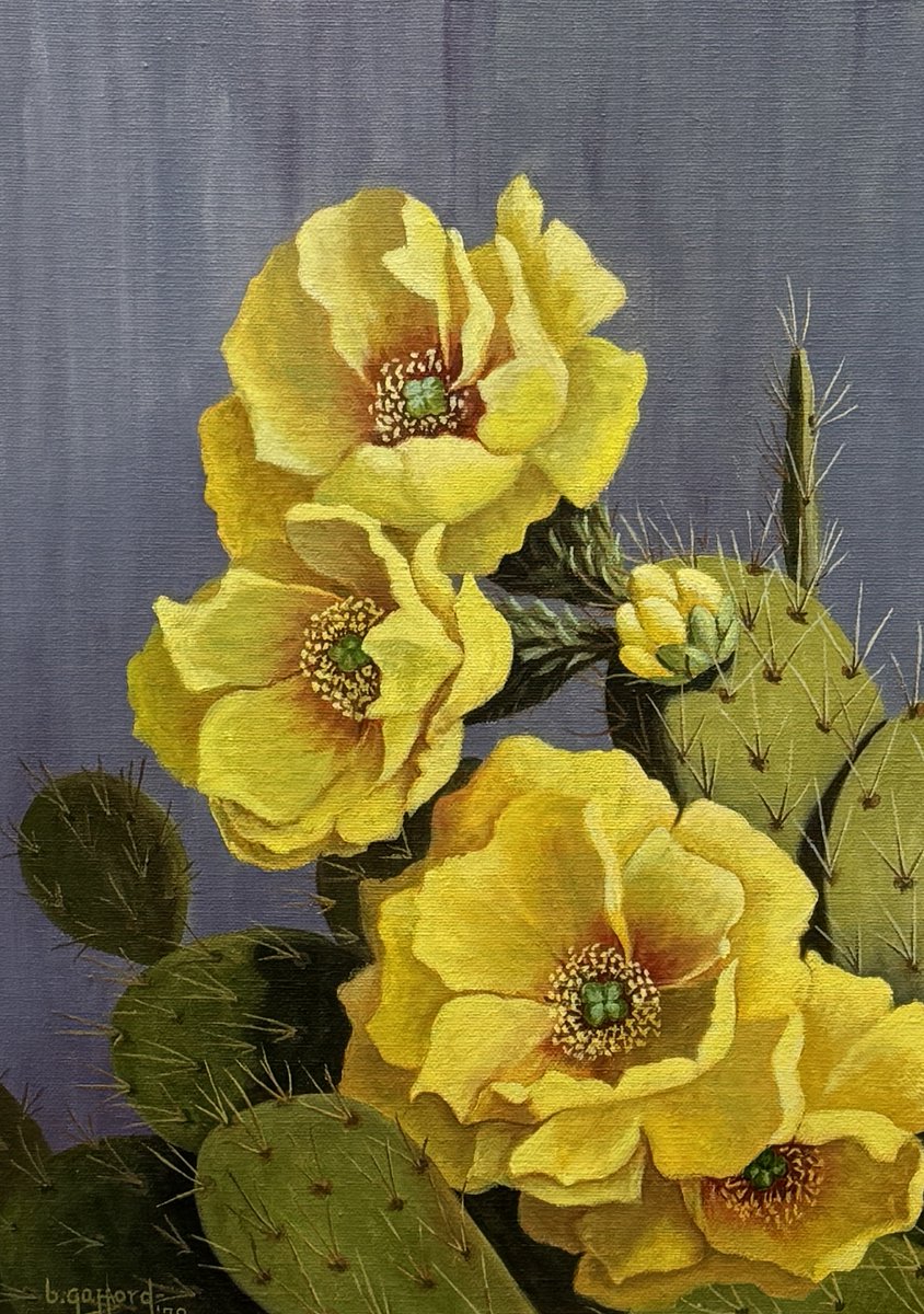Come see the current exhibit, "In Bloom" at the Wigwam Gallery (121 W Commerce, next door to our downtown Altus location) tomorrow, January 29, from 4 to 6 p.m. 

Painting pictured below by Bettie B. Gafford. 🎨