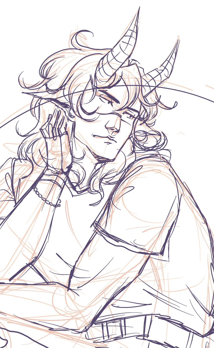 ✏️ WIP
The character | my version

Working on an Art trade piece for a friend. Character belongs to them 
#oc #brart