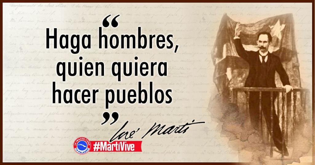 “La única fuerza y la única verdad que hay en esta vida es el amor. El patriotismo no es más que amor, la amistad no es más que amor”.  #CubaPorLaVida   #MartíVive