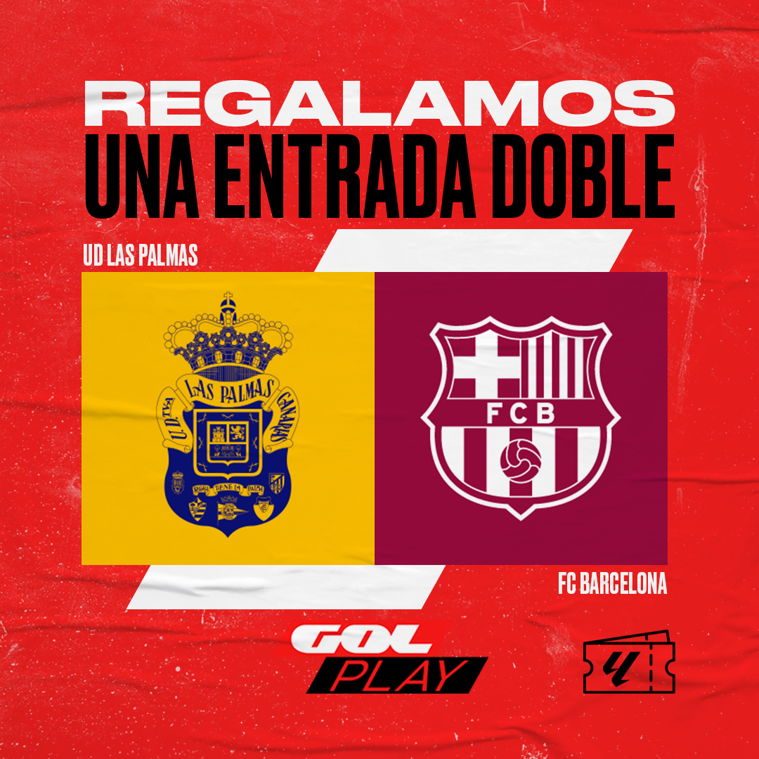 Gol's tweet image. 🎁 ¡𝐑𝐄𝐆𝐀𝐋𝐀𝐙𝐎! | ¿Quieres conseguir una entrada para el partidazo entre @UDLP_Oficial 🆚 @FCBarcelona_es  de la J25 de LALIGA?

❤ Sigue a @Gol 
🔁 Haz RT

🥇 ¡El domingo anunciamos al ganador!

#LaLigaEnGol