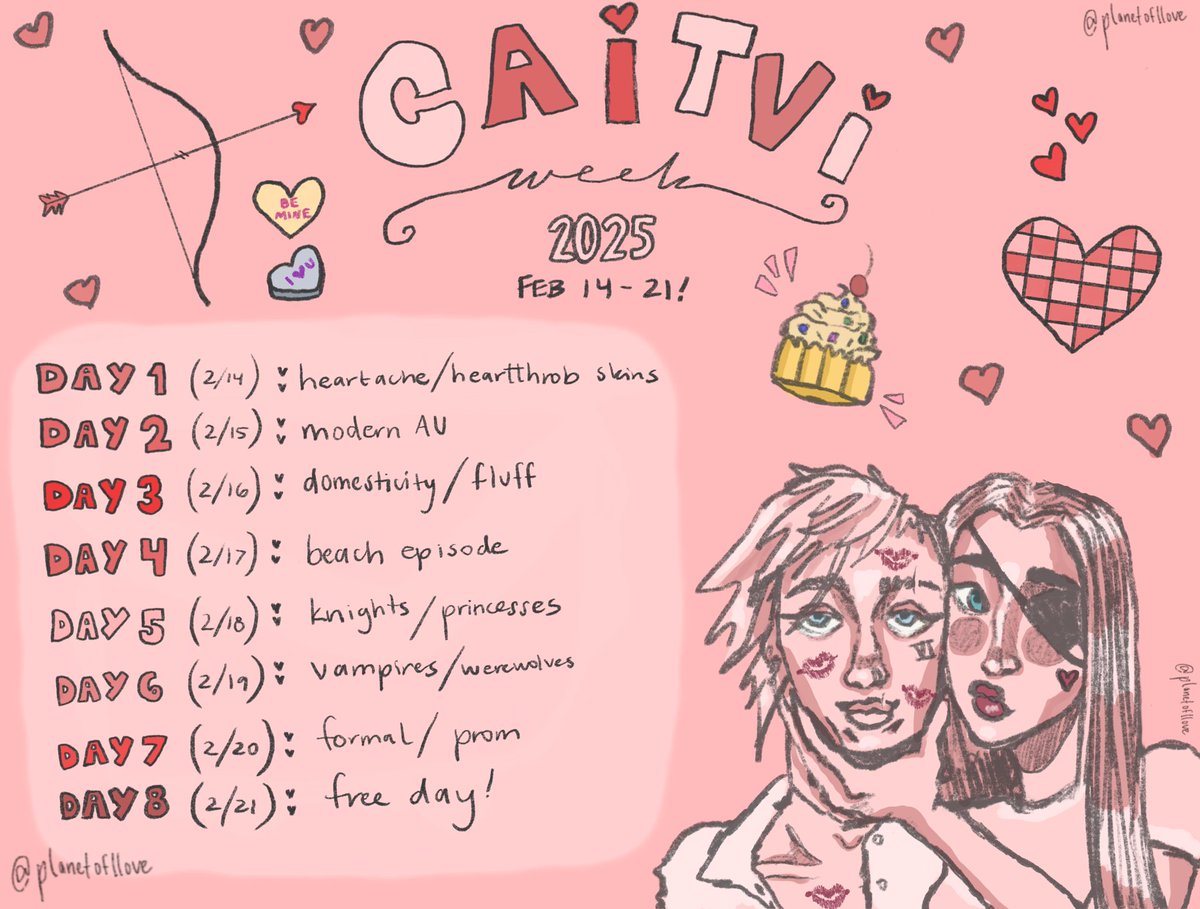 REMINDER! caitvi week starts in two weeks 💋 get ready and start cooking up your ideas for the prompts!