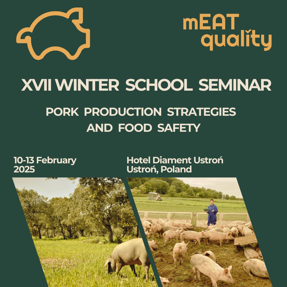 We will join the XVII Winter School seminar, “Pork Production Strategies and Food Safety”.
 Engage with our research on husbandry practices, feed, and Sustainability App for farmers!
<a href="/Naturland_eV/">Naturland e.V.</a> <a href="/usal/">Universidad de Salamanca</a> <a href="/Saar_Uni/">Universität Saarland</a> <a href="/Marel_news/">Marel</a> <a href="/unirostock/">Universität Rostock</a> <a href="/MAPPCentre/">MAPP Centre</a> <a href="/VeterinariaUCO/">Facultad de Veterinaria UCO</a>
<a href="/BSW_anivet/">Animal behaviour, stress and welfare - AU</a>