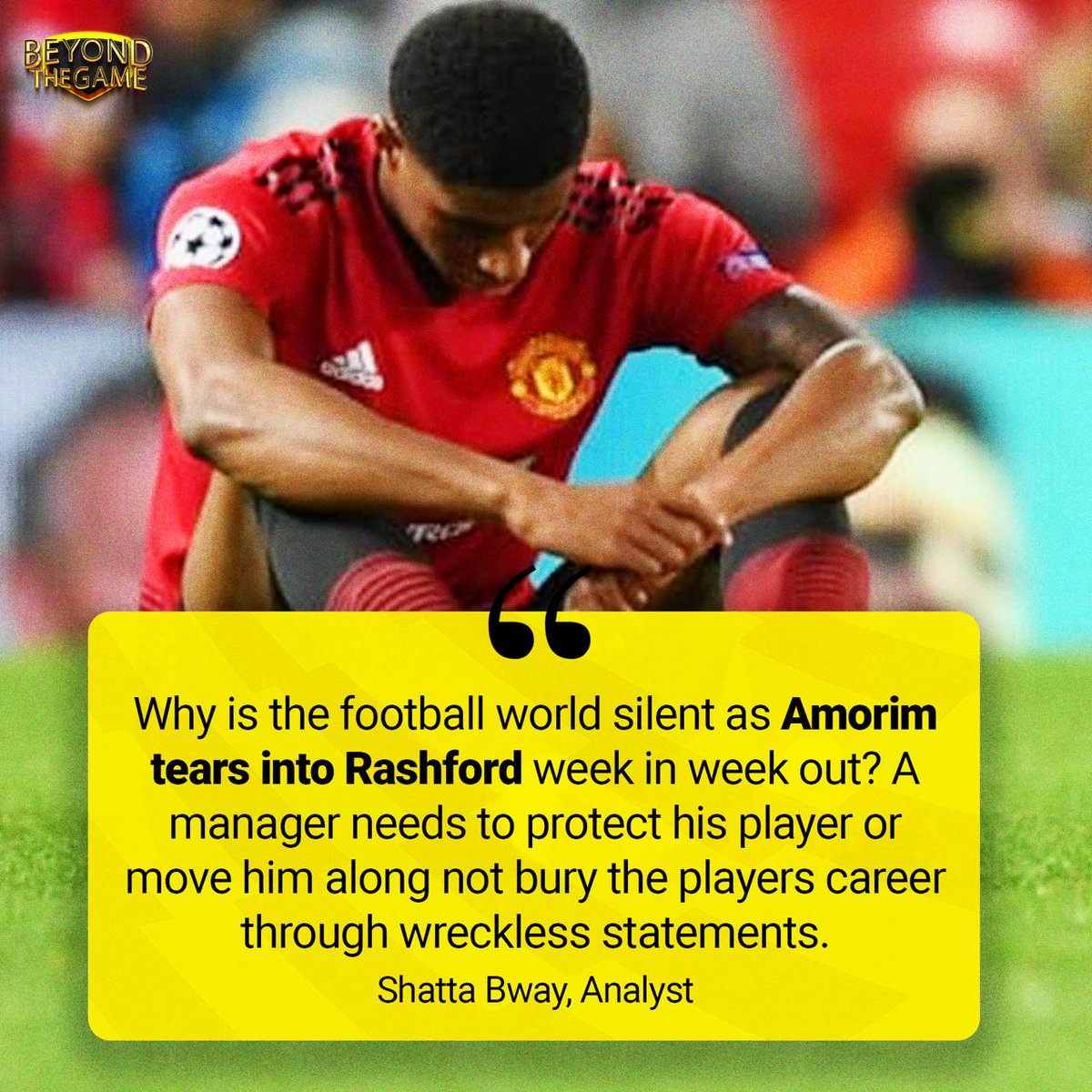 Rashford has been scape goated for far too long some one needs to put an end to this madness..
#football 
#BeyondTheGame 
#CoachShatta