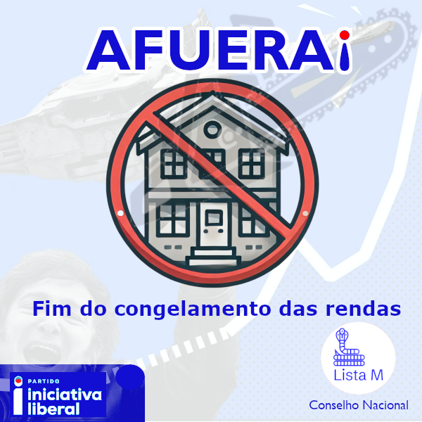 📢 AFUERA! 🏠🚫
Chegou a hora de acabar com o congelamento das rendas e trazer mais justiça ao mercado imobiliário! 🔄📈
🔹 Mais liberdade para proprietários e inquilinos
🔹 Estabilidade e previsibilidade no setor habitacional

mileistas.pt