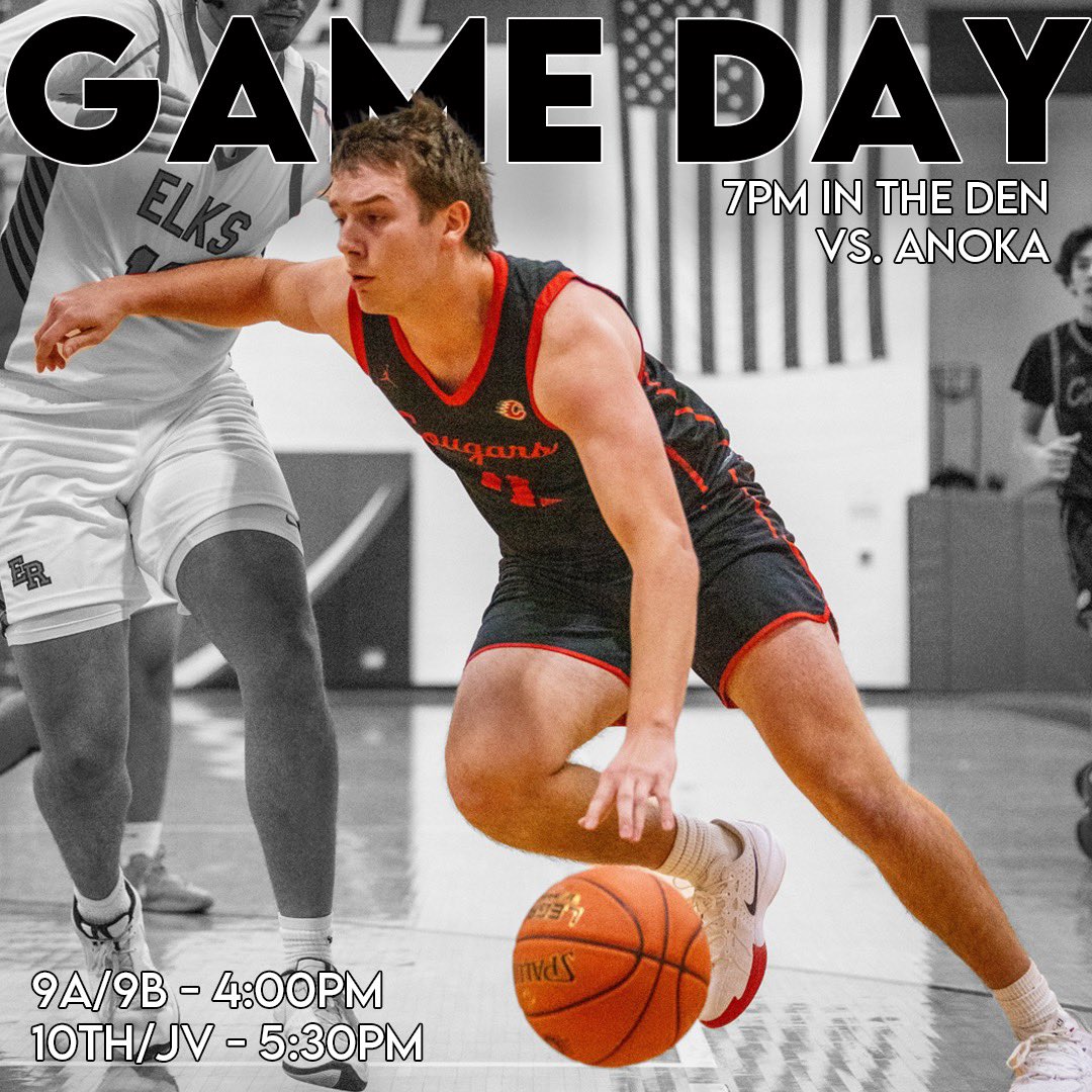 GAMEDAY!!! We take on the Tornadoes of Anoka tonight in The Den. Let’s goooooooooo!!!  #NotmeButwe #StaytheCourse
