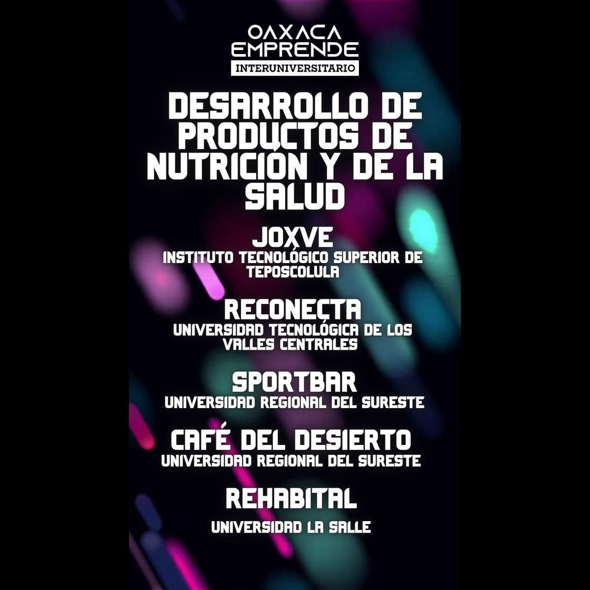 #FamiliaURSE Felicitamos a nuestros estudiantes de la Escuela de Nutrición URSE  por haber avanzado a la siguiente etapa de Oaxaca Emprende Interuniversitario 2025.  
¡ Equipo Sportbar y Café del Desierto, han demostrado la #GarraURSE! 

#OaxacaEmprende2025
#OrgulloURSE