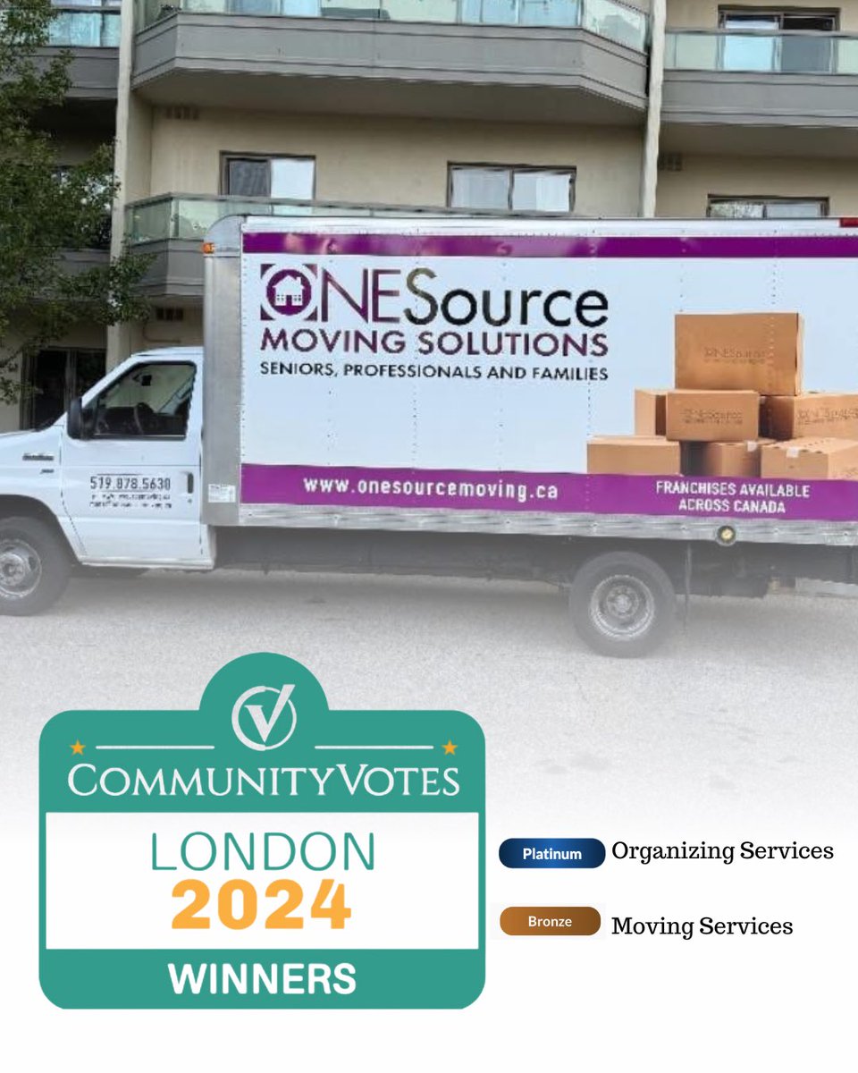 We're thrilled to announce that we have been honoured with 2 amazing awards in the CommunityVotes - London 2024!🥳

⭐️Platinum in Organizing Services
⭐️Bronze in Moving Services

Thank you 🙏🏼to everyone that took the time to vote for us in #londonontario