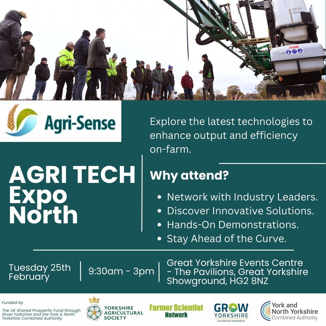 Yorkshire Ag Society (@yorksagsoc) on Twitter photo 📆 Tuesday 25 February
📌 Great Yorkshire Showground
🚜 For farmers and land owners
Davina <a href="/AgriSenseUK/">Agri-Sense</a> previews Agri-Tech Expo North, a showcase of technology to support the future of the industry ▶️ yas.co.uk/fsn-agri-tech-…
FREE registration ▶️ eventbrite.co.uk/e/agri-tech-ex… 📆 Tuesday 25 February
📌 Great Yorkshire Showground
🚜 For farmers and land owners
Davina <a href="/AgriSenseUK/">Agri-Sense</a> previews Agri-Tech Expo North, a showcase of technology to support the future of the industry ▶️ yas.co.uk/fsn-agri-tech-…
FREE registration ▶️ eventbrite.co.uk/e/agri-tech-ex…