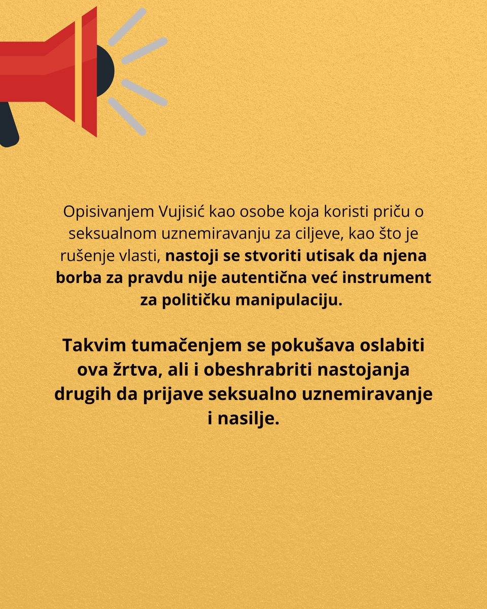 CIN__CG's tweet image. 1/2 ❌Nakon što je progovorila o seksualnom uznemiravanju od strane profesora R.Č., Borba je u svom tekstu omalovažavala Vujisić @realni_pesimista , koristeći uvredljive izraze poput “osilila” i “raspaljuje komitsku maštu”. 

@RDN_Diversity 

#cincg #SeksualnoUznemiravanje