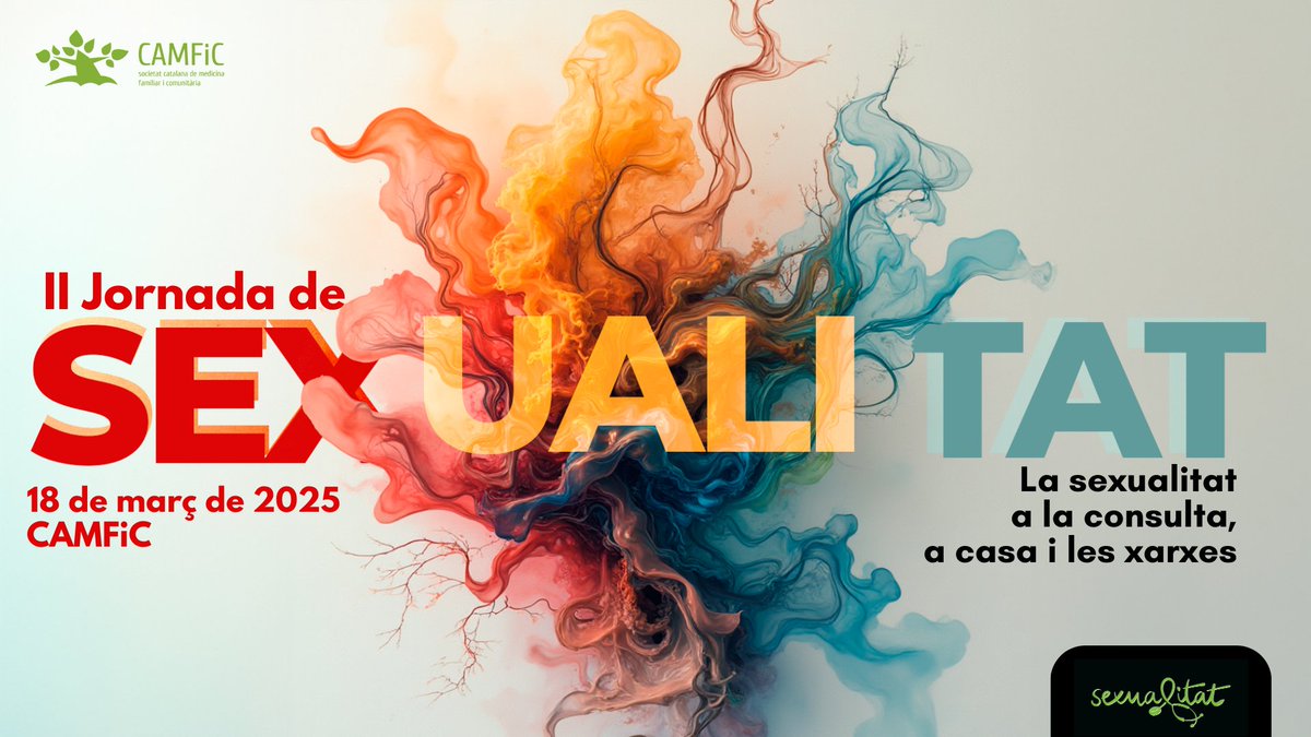 🗓️El 18/03/2025 t'esperem a #CAMFiC a la II Jornada de Sexualitat: La sexualitat a la consulta, a casa i a les xarxes 💬

🗣️ Reflexionarem sobre salut, diversitat... i de com abordar la sexualitat de manera integral i conscient des d' #AtencióPrimària 

🔗 camfic.cat/DetallActivita…