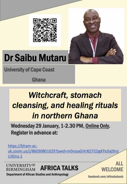 Join us online tomorrow for our first Africa Talk of the new term, and hear from Saibu Mutaru of UCC Ghana