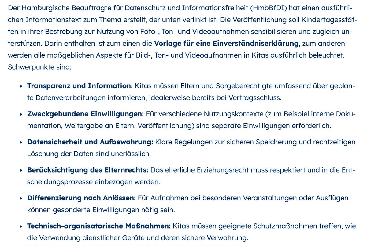 winfriedveil's tweet photo. Totalverrechtlichung des Alltäglichen
Privatisierung des Sozialen
Hyperbürokratisierung des Lebens
Der Hamburgische Datenschutzbeauftragte am #Datenschutztag zur #Fotografie in der #Kita. Das ist doch irre😡 Als hätte man in der Kita nix Besseres zu tun
https://t.co/JETd1RfV6D https://t.co/h0njUisykB