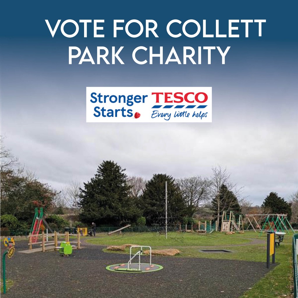 Collett Park Charity has the opportunity to receive grant funding to help with Active Play- this will include maintenance and development of the zip wire, or gym and play equipment. 

So next time you're in Tesco Pop a blue token in the slot for us! 🔵